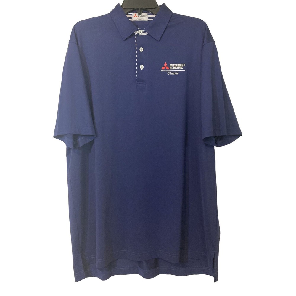 Mitsubishi Electric Classic Shirt Polo Mens Large Blue Dri way Advance Moisture
